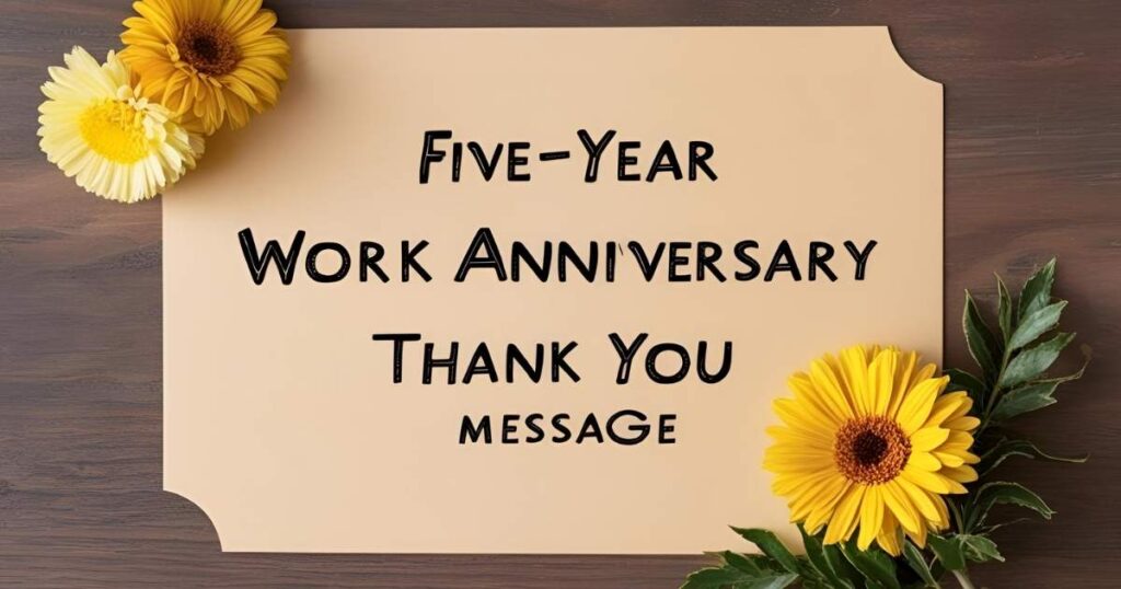 Five-Year Work Anniversary Thank You Message