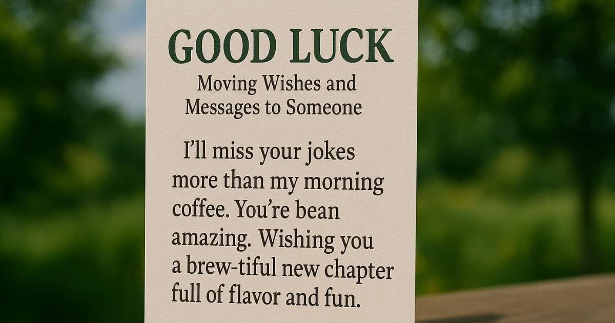 Good Luck Moving wishes and Messages to Someone
