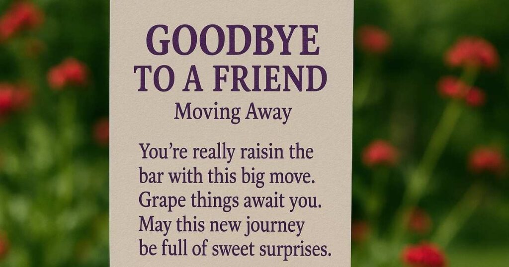 Goodbye to a Friend Moving Away