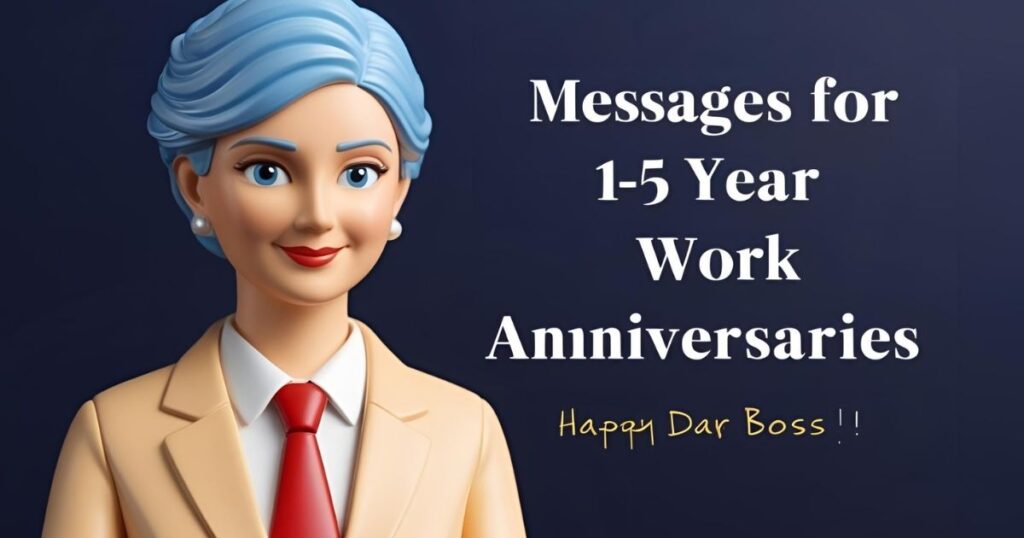 Messages for 1-5 Year Work Anniversaries